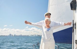 older couple on yacht