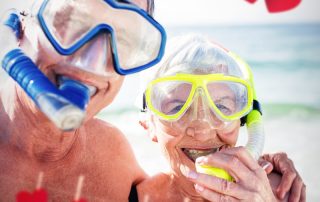 Older couple with Snorkel Gear